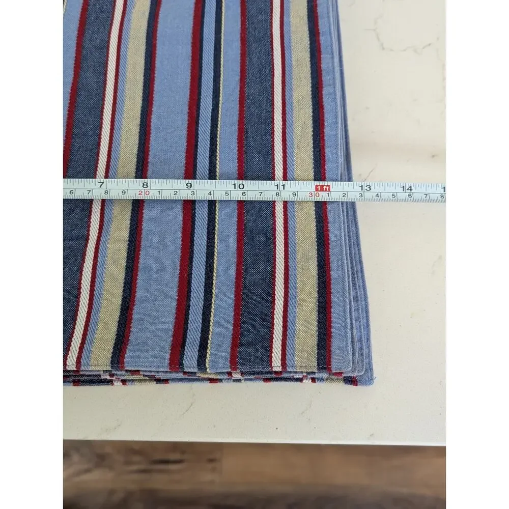8 Placemats Double sided Coastal Nautical Americana Multi tonal Striped